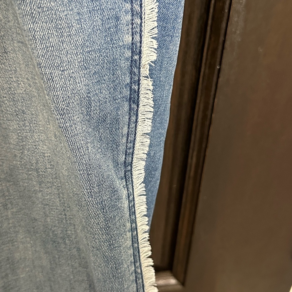 J. Jill High Rise Cropped Side Fringe Jeans Size 10 - Picture 5 of 9